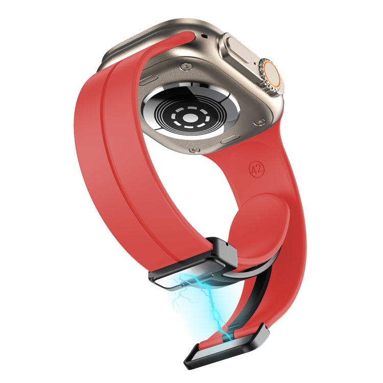 Solid Color Silicone Watch Band, For Apple Watch Ultra 49mm / Series 8&7 45mm / SE 2&6&SE&5&4 44mm