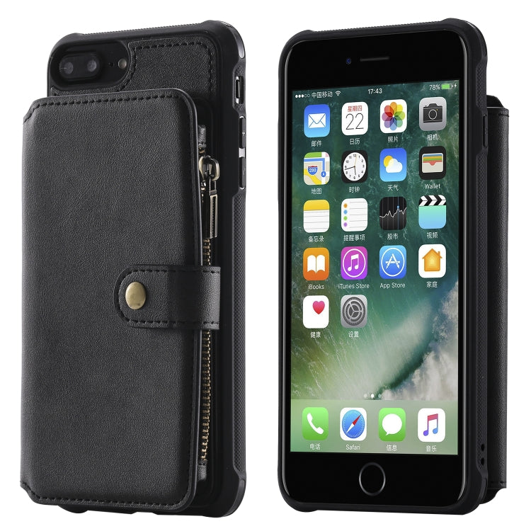 Zipper Shockproof Protective Case with Card Slots & Bracket & Photo Holder & Wallet Function, For iPhone 7 Plus / 8 Plus, For iPhone 6, For iPhone XR, For iPhone XS Max