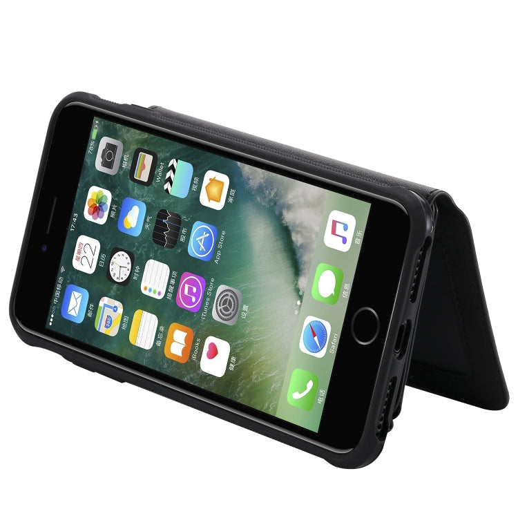 Zipper Shockproof Protective Case with Card Slots & Bracket & Photo Holder & Wallet Function, For iPhone 7 Plus / 8 Plus, For iPhone 6, For iPhone XR, For iPhone XS Max