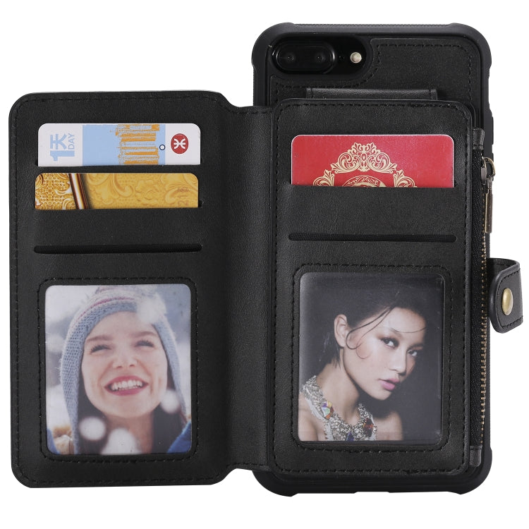 Zipper Shockproof Protective Case with Card Slots & Bracket & Photo Holder & Wallet Function, For iPhone 7 Plus / 8 Plus, For iPhone 6, For iPhone XR, For iPhone XS Max