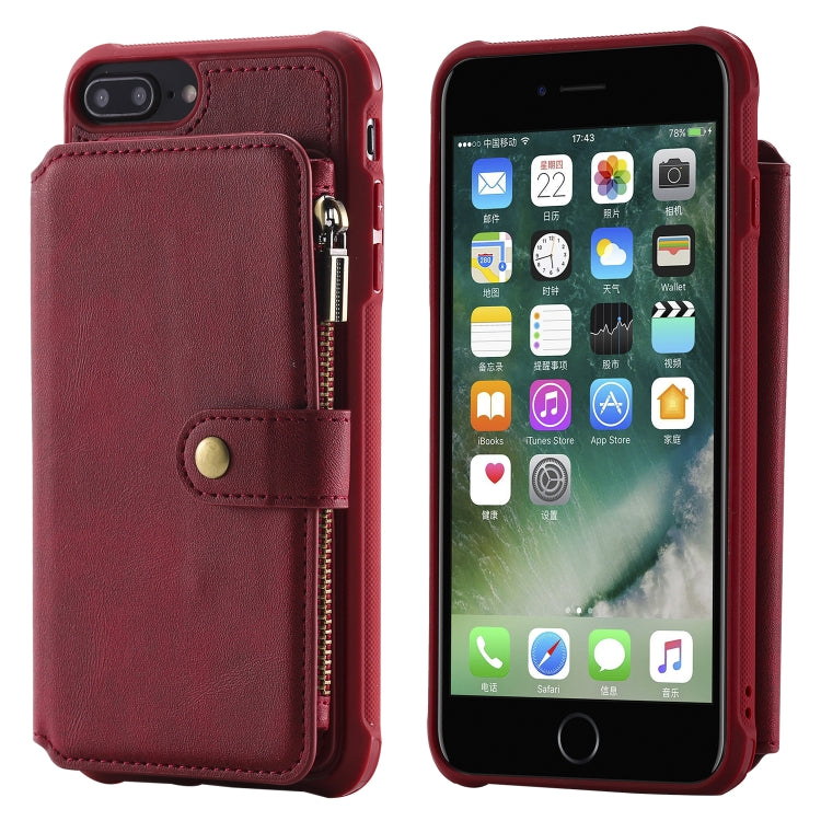 Zipper Shockproof Protective Case with Card Slots & Bracket & Photo Holder & Wallet Function, For iPhone 7 Plus / 8 Plus, For iPhone 6, For iPhone XR, For iPhone XS Max