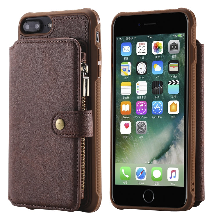 Zipper Shockproof Protective Case with Card Slots & Bracket & Photo Holder & Wallet Function, For iPhone 7 Plus / 8 Plus, For iPhone 6, For iPhone XR, For iPhone XS Max