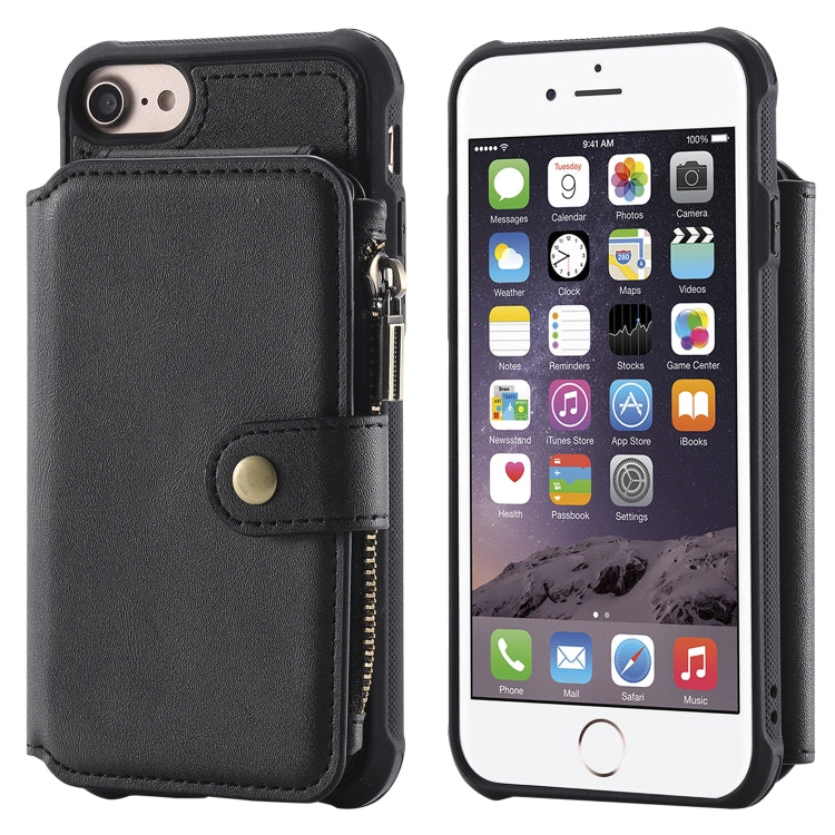 Zipper Shockproof Protective Case with Card Slots & Bracket & Photo Holder & Wallet Function, For iPhone 7 Plus / 8 Plus, For iPhone 6, For iPhone XR, For iPhone XS Max