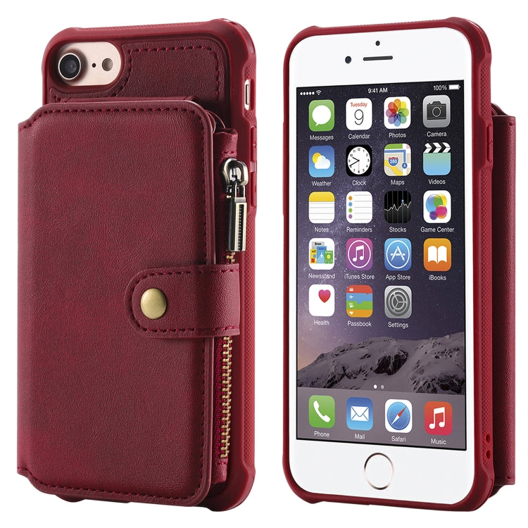 Zipper Shockproof Protective Case with Card Slots & Bracket & Photo Holder & Wallet Function, For iPhone 7 Plus / 8 Plus, For iPhone 6, For iPhone XR, For iPhone XS Max
