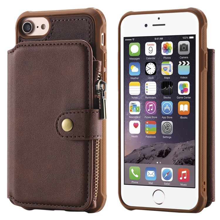 Zipper Shockproof Protective Case with Card Slots & Bracket & Photo Holder & Wallet Function, For iPhone 7 Plus / 8 Plus, For iPhone 6, For iPhone XR, For iPhone XS Max
