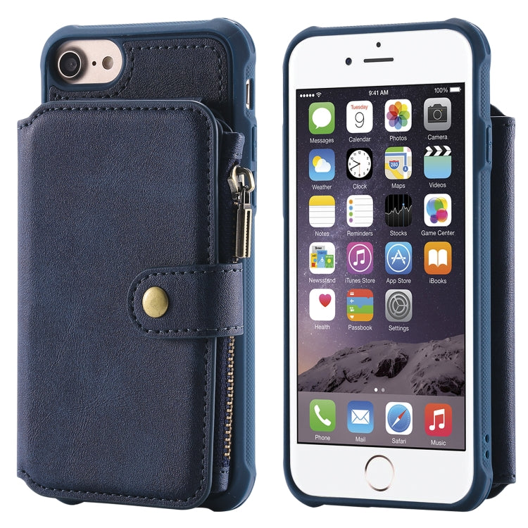 Zipper Shockproof Protective Case with Card Slots & Bracket & Photo Holder & Wallet Function, For iPhone 7 Plus / 8 Plus, For iPhone 6, For iPhone XR, For iPhone XS Max