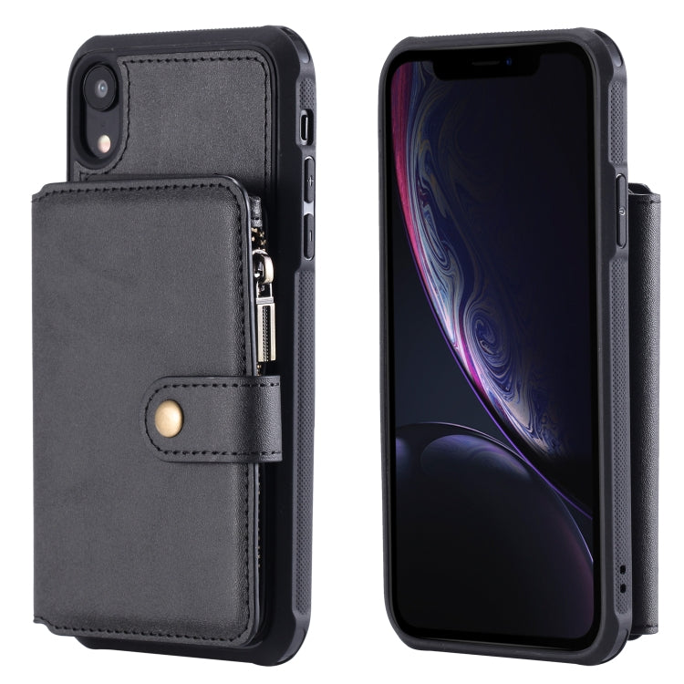 Zipper Shockproof Protective Case with Card Slots & Bracket & Photo Holder & Wallet Function, For iPhone 7 Plus / 8 Plus, For iPhone 6, For iPhone XR, For iPhone XS Max