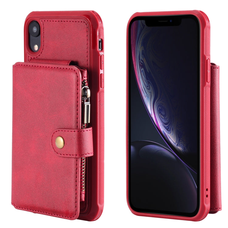 Zipper Shockproof Protective Case with Card Slots & Bracket & Photo Holder & Wallet Function, For iPhone 7 Plus / 8 Plus, For iPhone 6, For iPhone XR, For iPhone XS Max