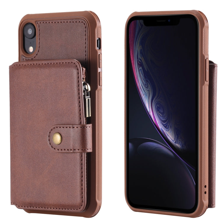 Zipper Shockproof Protective Case with Card Slots & Bracket & Photo Holder & Wallet Function, For iPhone 7 Plus / 8 Plus, For iPhone 6, For iPhone XR, For iPhone XS Max