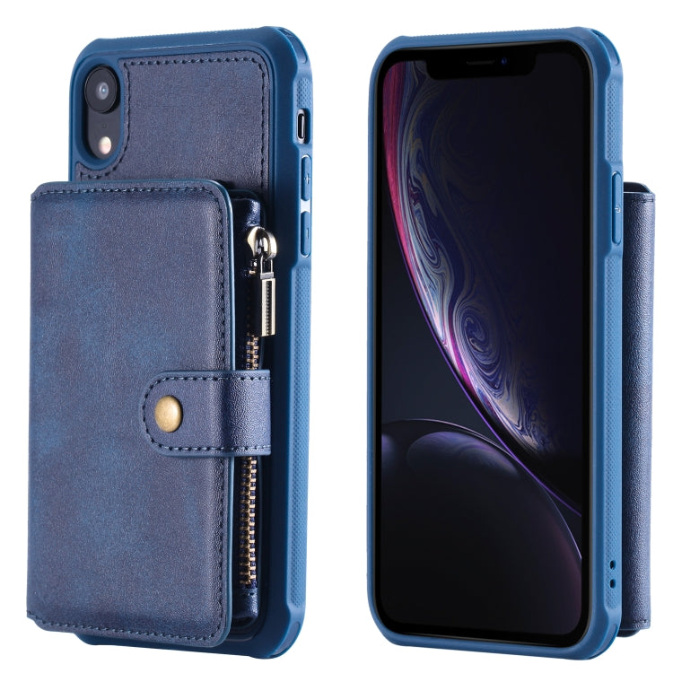 Zipper Shockproof Protective Case with Card Slots & Bracket & Photo Holder & Wallet Function, For iPhone 7 Plus / 8 Plus, For iPhone 6, For iPhone XR, For iPhone XS Max