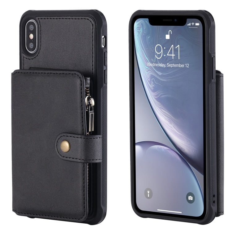 Zipper Shockproof Protective Case with Card Slots & Bracket & Photo Holder & Wallet Function, For iPhone 7 Plus / 8 Plus, For iPhone 6, For iPhone XR, For iPhone XS Max