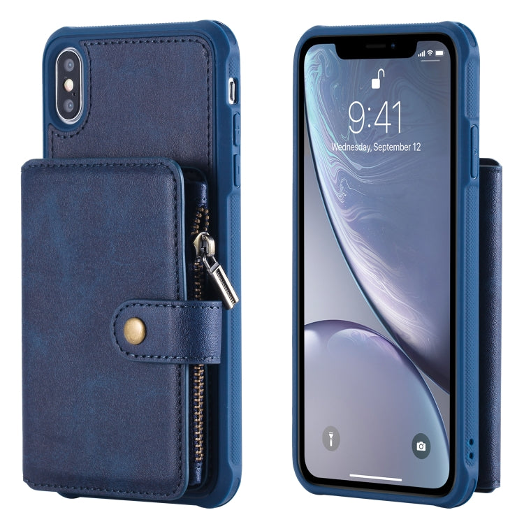 Zipper Shockproof Protective Case with Card Slots & Bracket & Photo Holder & Wallet Function, For iPhone 7 Plus / 8 Plus, For iPhone 6, For iPhone XR, For iPhone XS Max