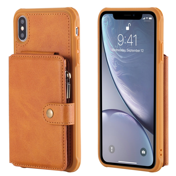 Zipper Shockproof Protective Case with Card Slots & Bracket & Photo Holder & Wallet Function, For iPhone 7 Plus / 8 Plus, For iPhone 6, For iPhone XR, For iPhone XS Max