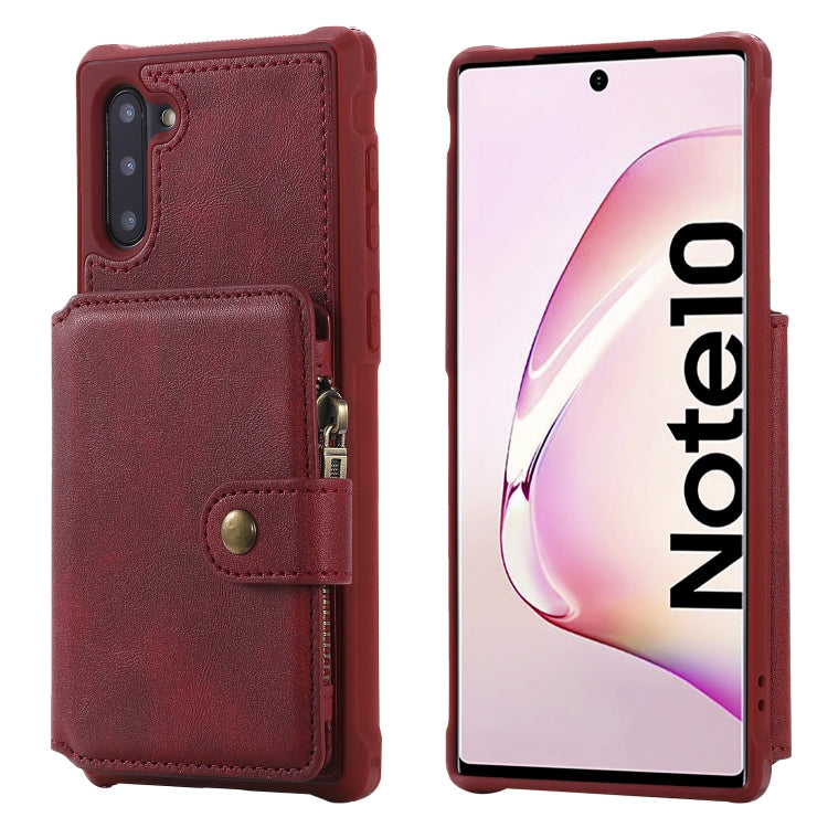 Zipper Shockproof Protective Case with Card Slots & Bracket & Photo Holder & Wallet Function, For iPhone 11 Pro Max, For iPhone 11 Pro, For Galaxy Note 10, For Galaxy Note 10 Plus, For Galaxy Note 8