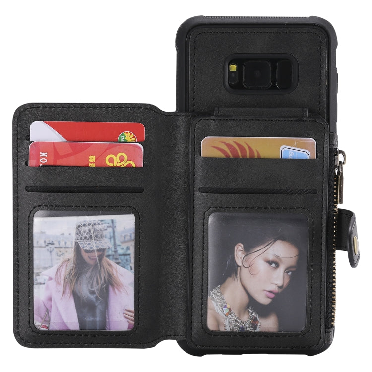 Zipper Shockproof Protective Case with Card Slots & Bracket & Photo Holder & Wallet Function, For Galaxy S8 Plus, For Galaxy S8, For Galaxy S9 Plus, For Galaxy S9
