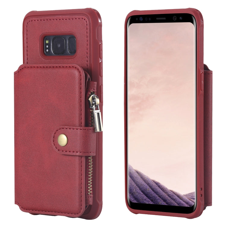 Zipper Shockproof Protective Case with Card Slots & Bracket & Photo Holder & Wallet Function, For Galaxy S8 Plus, For Galaxy S8, For Galaxy S9 Plus, For Galaxy S9