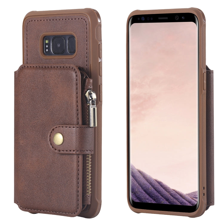 Zipper Shockproof Protective Case with Card Slots & Bracket & Photo Holder & Wallet Function, For Galaxy S8 Plus, For Galaxy S8, For Galaxy S9 Plus, For Galaxy S9