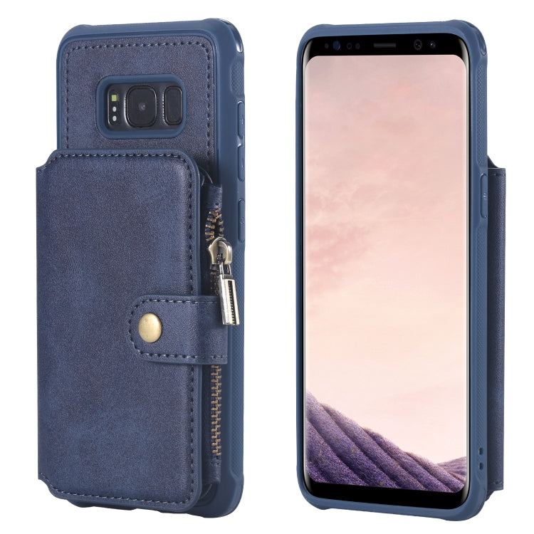 Zipper Shockproof Protective Case with Card Slots & Bracket & Photo Holder & Wallet Function, For Galaxy S8 Plus, For Galaxy S8, For Galaxy S9 Plus, For Galaxy S9