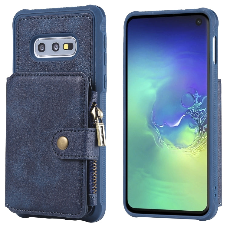 Zipper Shockproof Protective Case with Card Slots & Bracket & Photo Holder & Wallet Function, For Galaxy S10e, For Galaxy S10, For Galaxy S10 5G