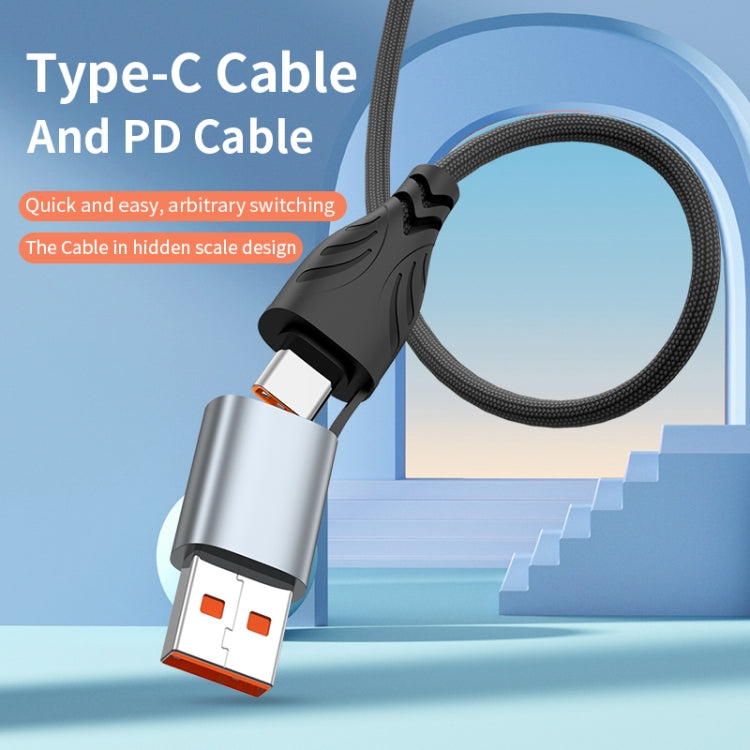 ADC-008 2 in 1 PD 30W USB/Type-C to 8 Pin Fast Charge Data Cable, Length: 1m, USB/Type-C to 8 Pin