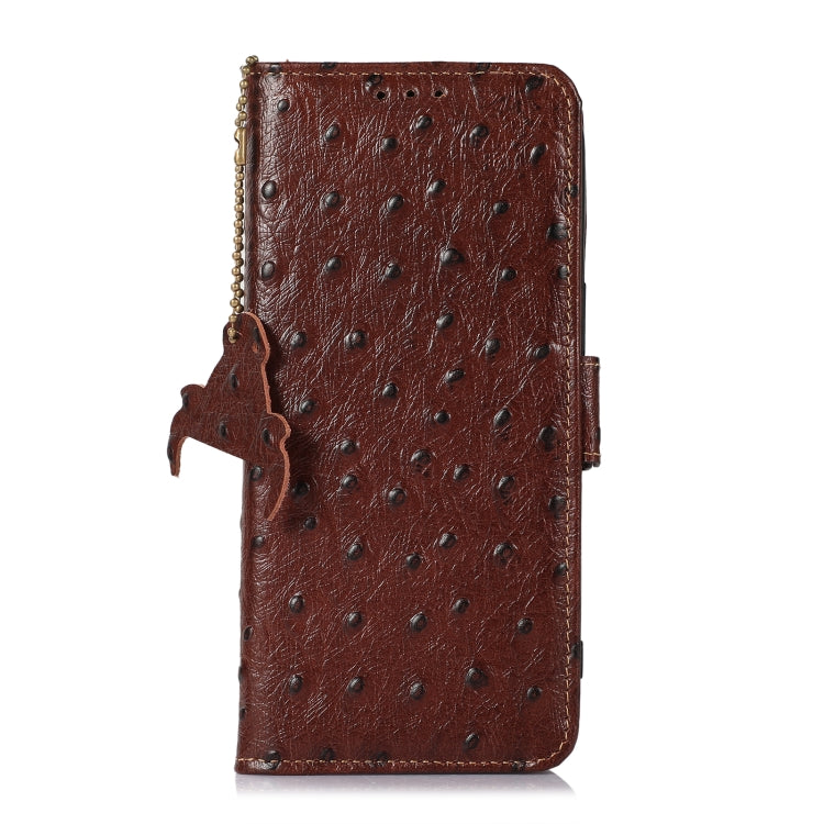Ostrich Pattern Genuine Leather RFID Phone Case, For iPhone 15 Pro Max, For iPhone 15 Pro, For iPhone 15 Plus, For iPhone 15, For iPhone 14 Plus, For iPhone 14