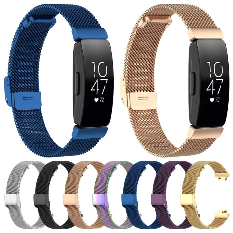 Stainless Steel Metal Mesh Wrist Strap Watch Band for Fitbit Inspire / Inspire HR / Ace 2, Size: L