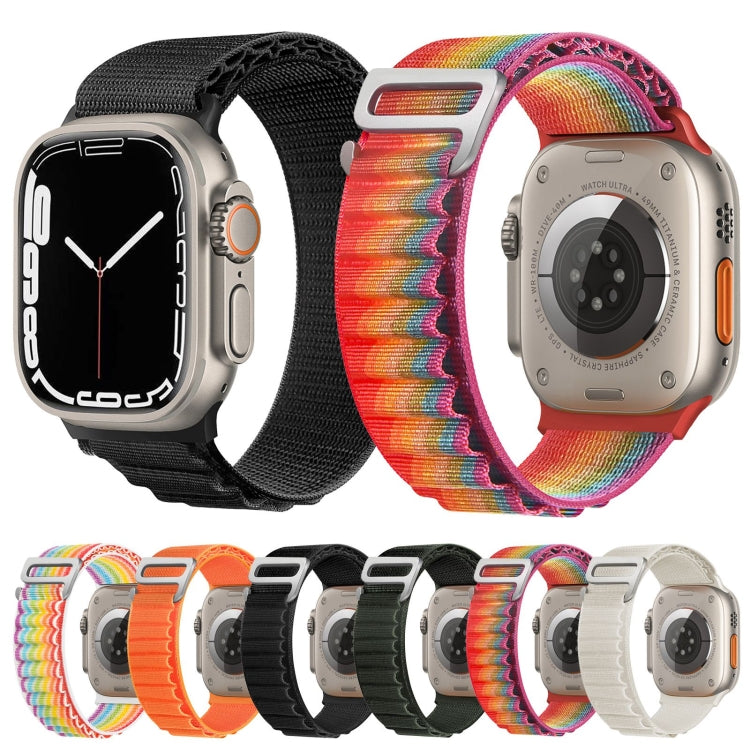 Silver Buckle Nylon Watch Band, For Apple Watch Ultra 49mm / Series 8&7 45mm / SE 2&6&SE&5&4 44mm, For Apple Watch Series 8&7 41mm / SE 2&6&SE&5&4 40mm / 3&2&1 38mm