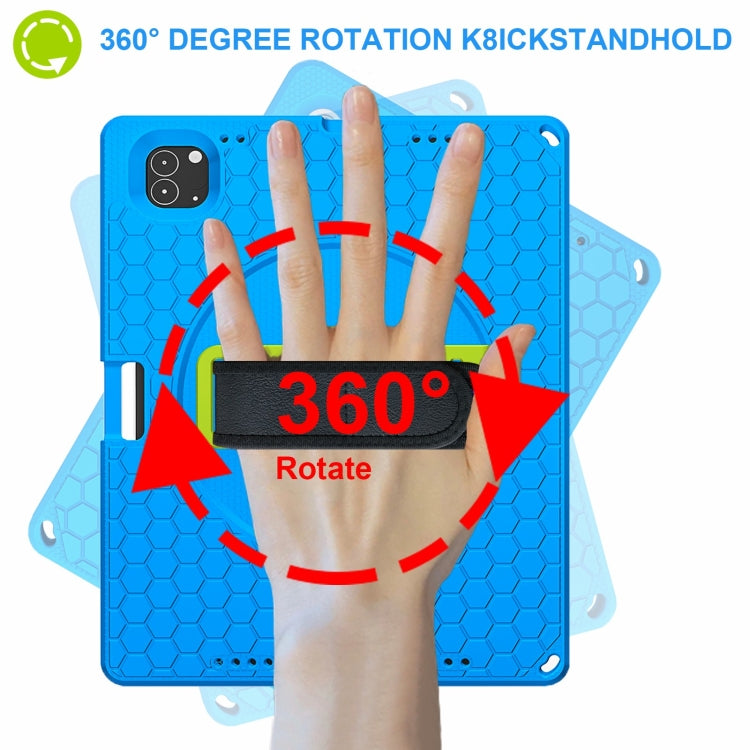 Étui rigide en EVA avec support rotatif à 360° et sangle pour tablette iPad Pro 12,9 pouces (2019/2021/2022)