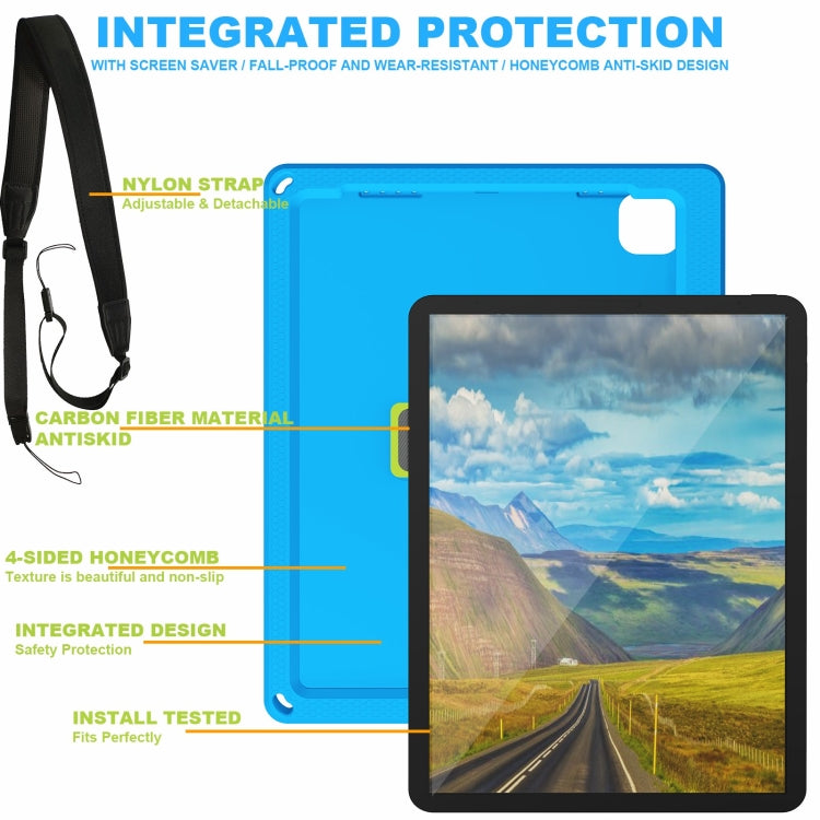 Étui rigide en EVA avec support rotatif à 360° et sangle pour tablette iPad Pro 12,9 pouces (2019/2021/2022)