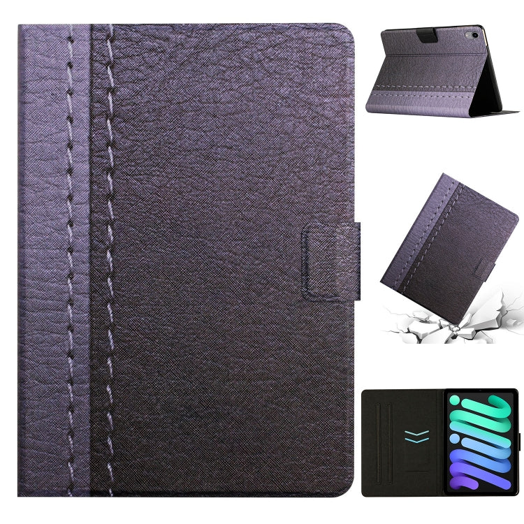 Étui à rabat en cuir uni avec coutures pour tablette, compatible avec iPad 10e génération 10.9 (2022)
