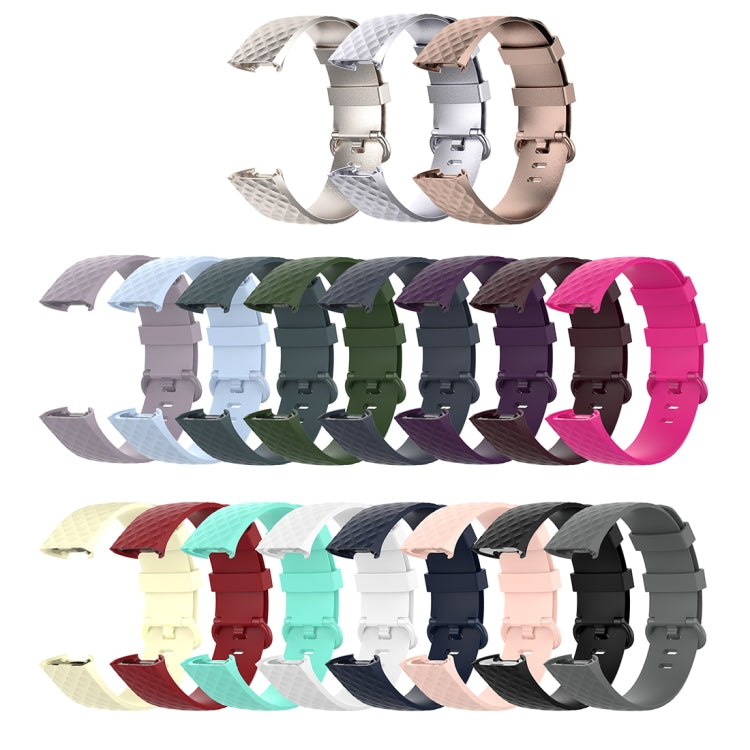 Color Buckle TPU Wrist Strap Watch Band for Fitbit Charge 4 / Charge 3 / Charge 3 SE, Size: L