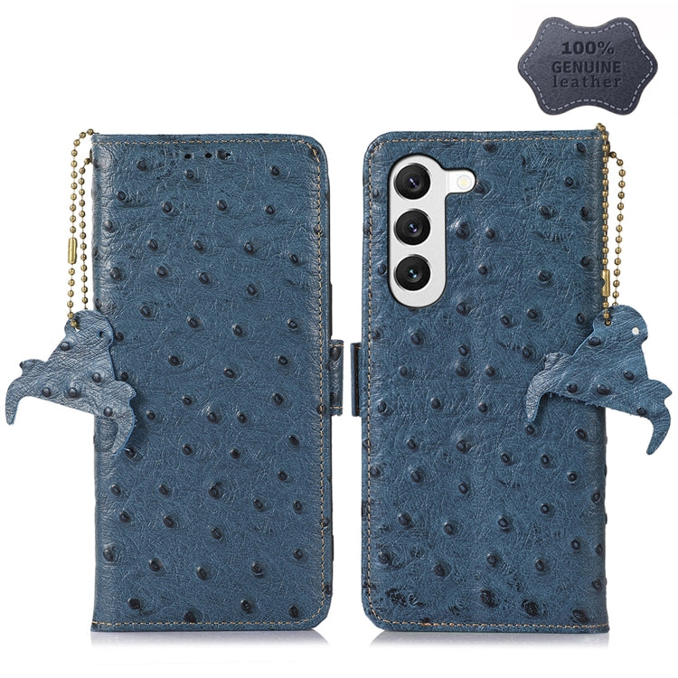 Ostrich Pattern Genuine Leather RFID Phone Case
