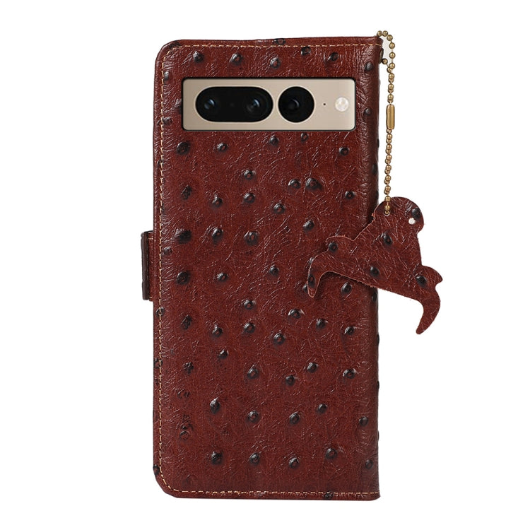 Ostrich Pattern Genuine Leather RFID Phone Case