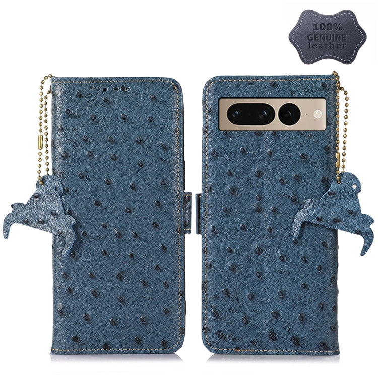 Ostrich Pattern Genuine Leather RFID Phone Case
