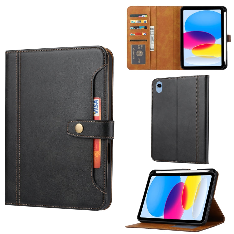 Calf Texture Double Fold Leather Smart Tablet Case, For iPad 10th Gen 10.9 2022