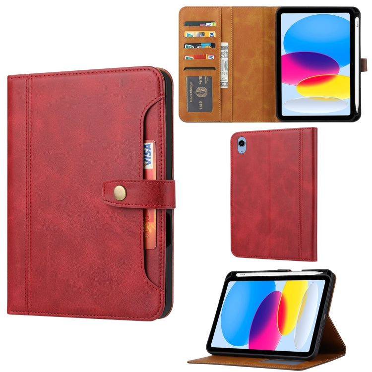 Calf Texture Double Fold Leather Smart Tablet Case, For iPad 10th Gen 10.9 2022