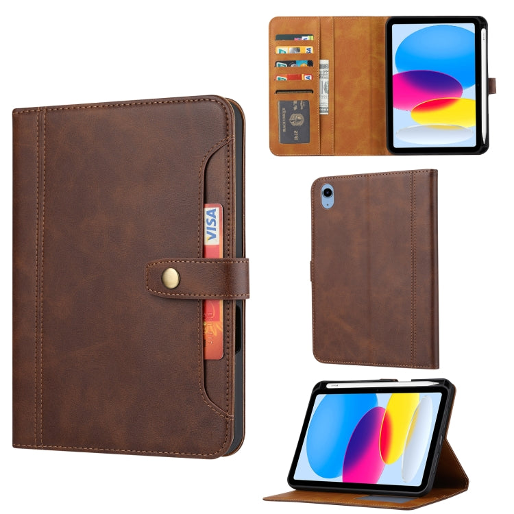 Calf Texture Double Fold Leather Smart Tablet Case, For iPad 10th Gen 10.9 2022