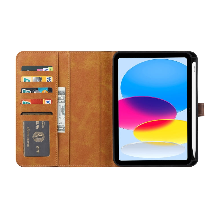 Calf Texture Double Fold Leather Smart Tablet Case, For iPad 10th Gen 10.9 2022