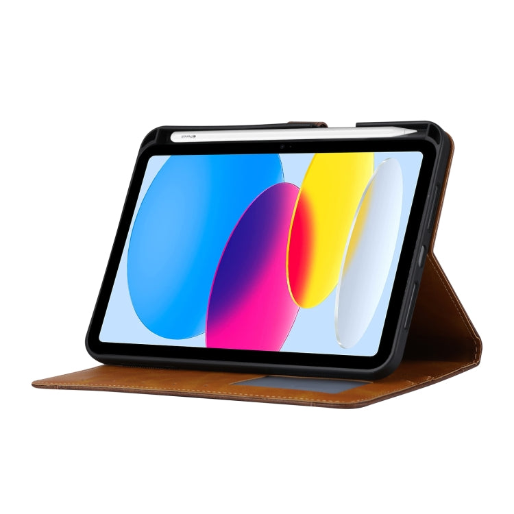 Calf Texture Double Fold Leather Smart Tablet Case, For iPad 10th Gen 10.9 2022