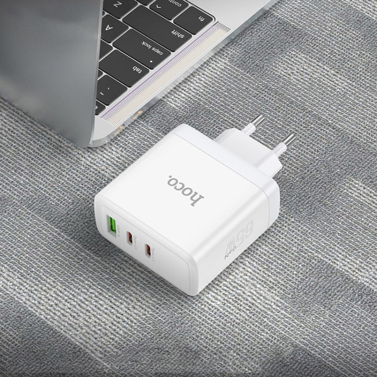 hoco N30 Glory PD 65W USB+ Dual USB-C/Type-C Interface Fast Charge Charger, USB+ Dual Type-C Charger