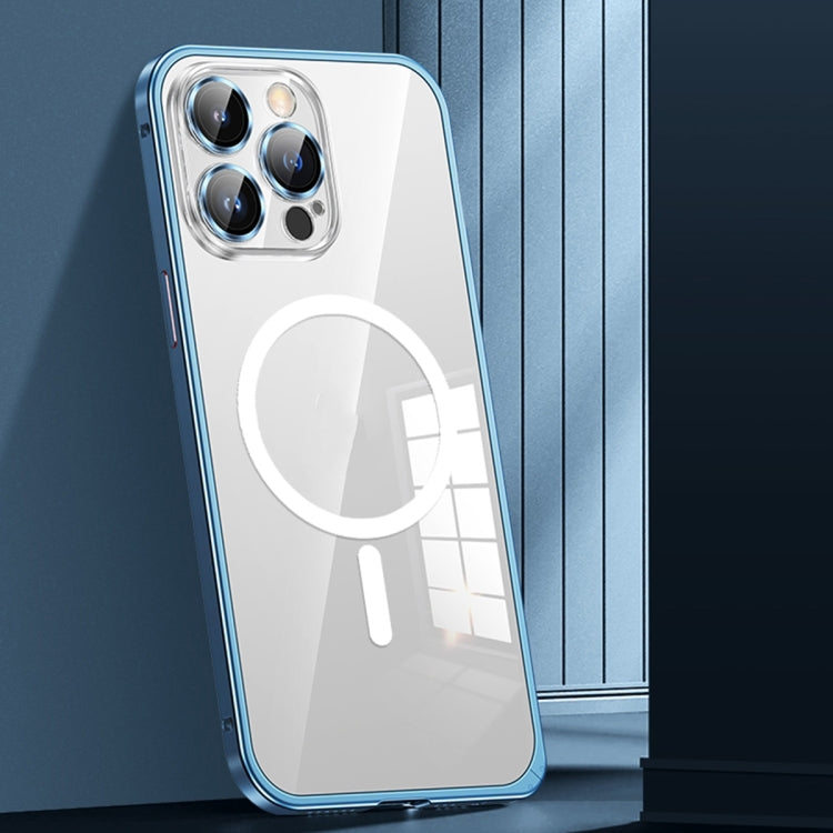 MagSafe Spring Buckle Metal Transparent Phone Case with Lens Protection, For iPhone 12 Pro Max