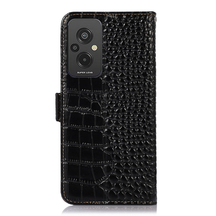 Magnetic Crocodile Texture Genuine Leather RFID Phone Case