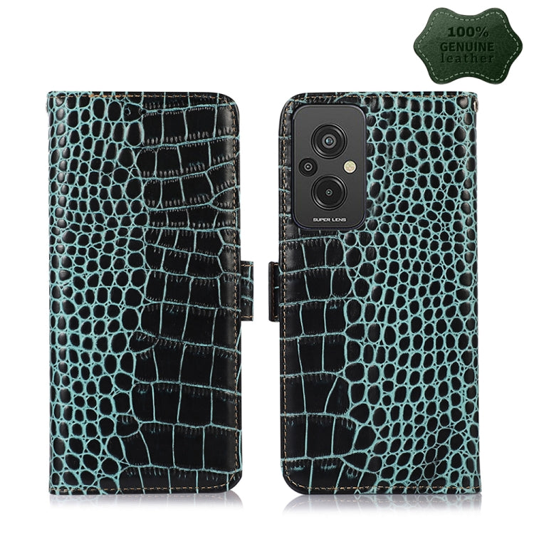 Magnetic Crocodile Texture Genuine Leather RFID Phone Case