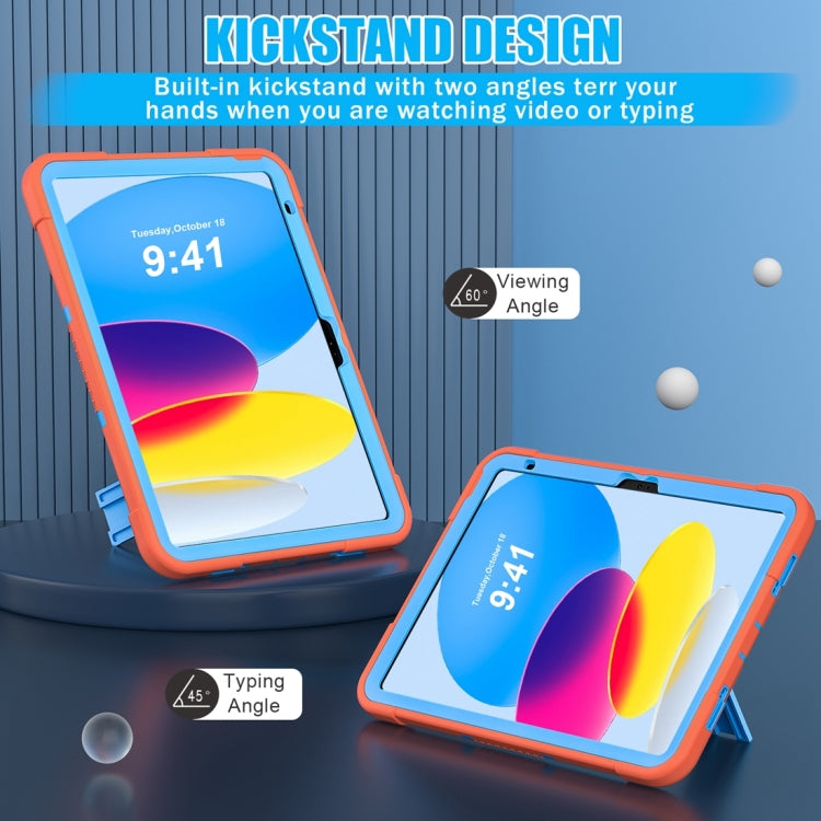 Étui de protection en silicone et PC pour tablette, motif robot contrasté, pour iPad 10e génération 10.9 (2022)