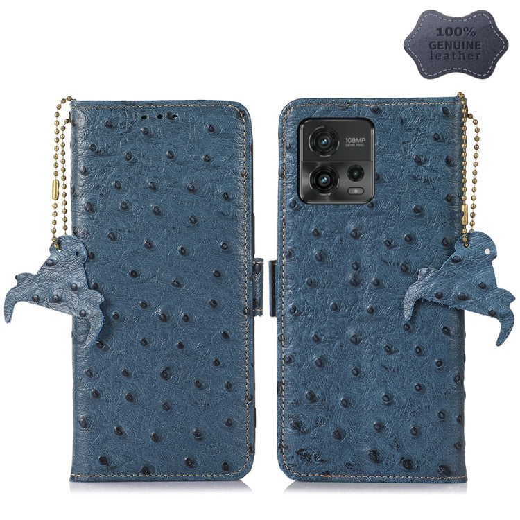 Ostrich Pattern Genuine Leather RFID Phone Case