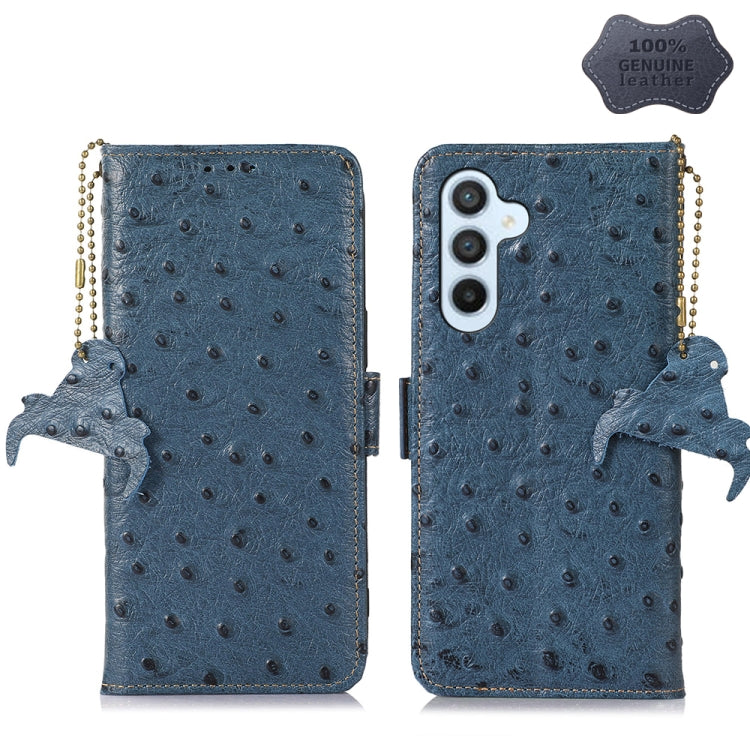 Ostrich Pattern Genuine Leather RFID Phone Case