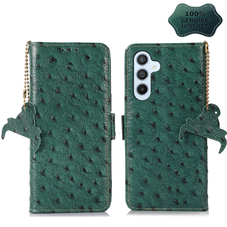 Ostrich Pattern Genuine Leather RFID Phone Case