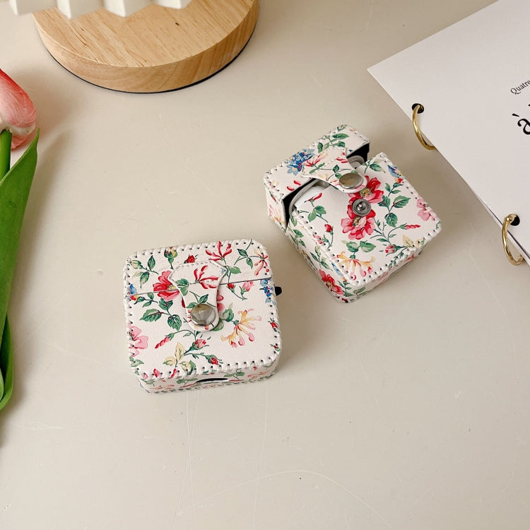 Étui pour écouteurs sans fil en cuir PU à motif floral blanc, pour AirPods Pro 2, AirPods 3, AirPods Pro, AirPods 1/2