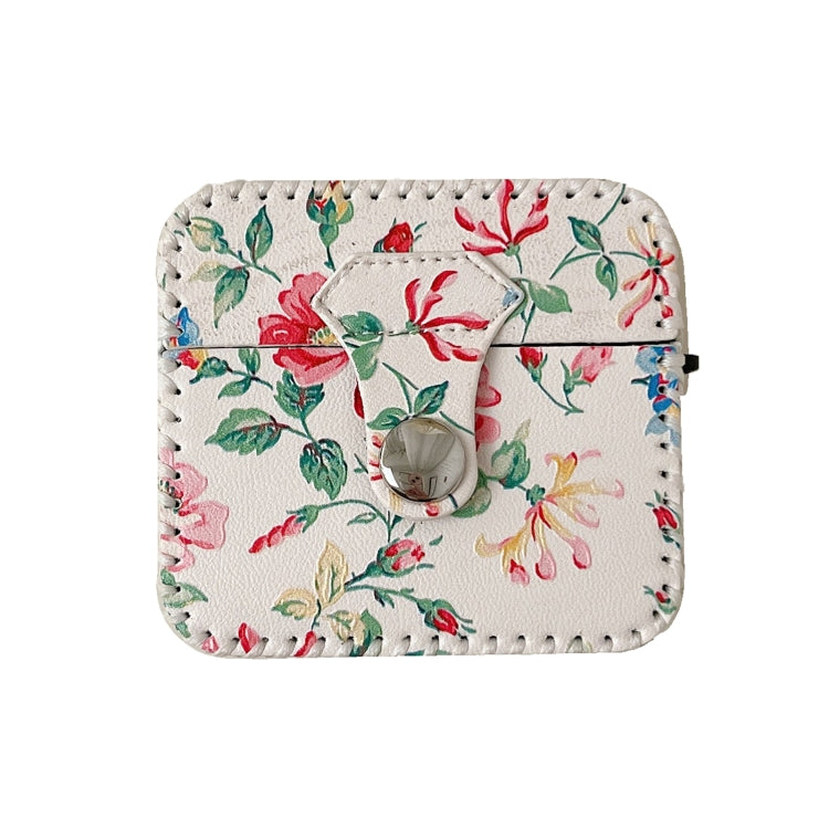Étui pour écouteurs sans fil en cuir PU à motif floral blanc, pour AirPods Pro 2, AirPods 3, AirPods Pro, AirPods 1/2