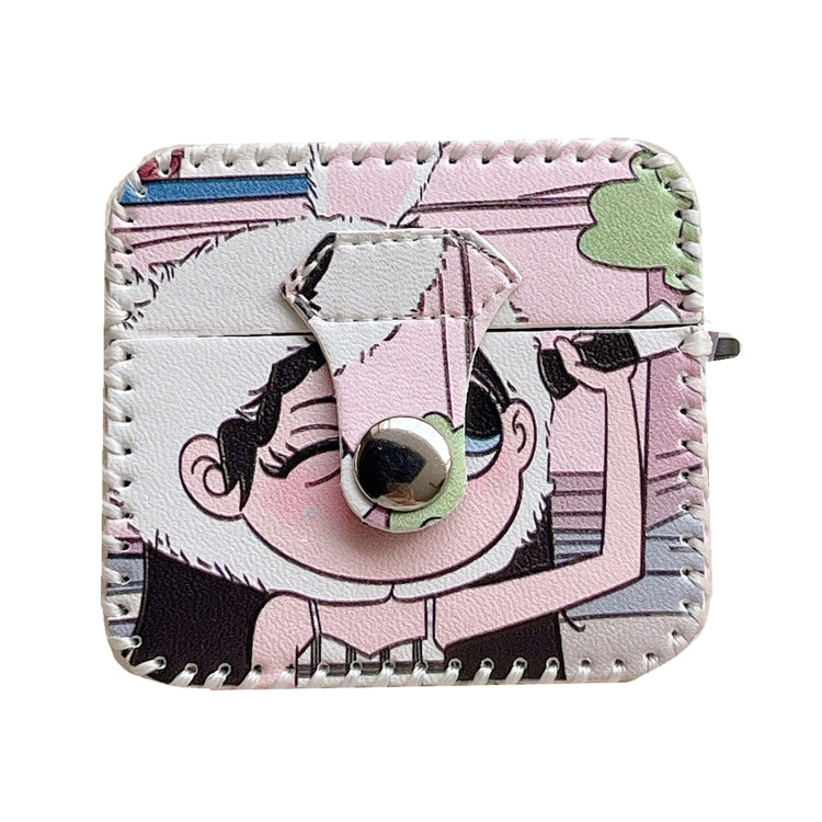 Wearing Hat Girl Pattern PU Leather Wireless Earphone Case, For AirPods Pro, For AirPods Pro 2, For AirPods 1/2, For AirPods 3